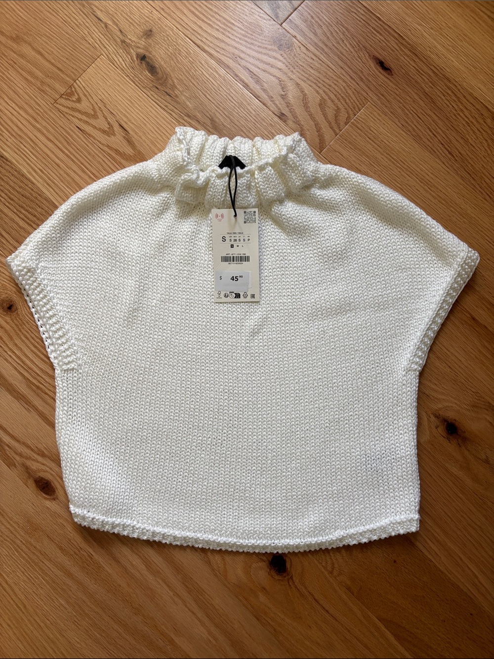 BNWT Zara Cream Knit Mockneck Sweater Top